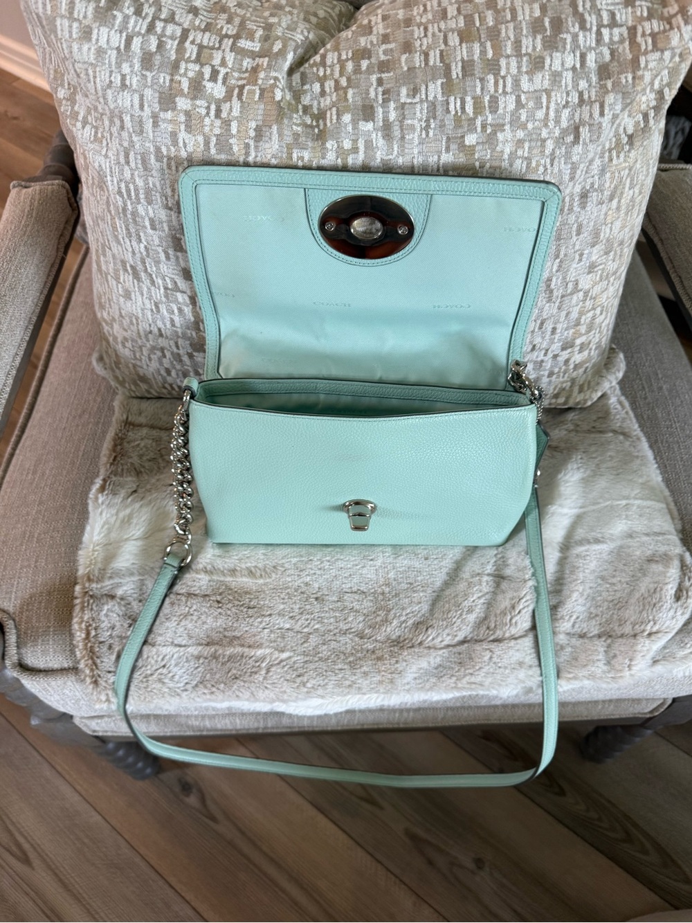 Mint Green Leather Crossbody Bag Coach - Picture 3 of 7